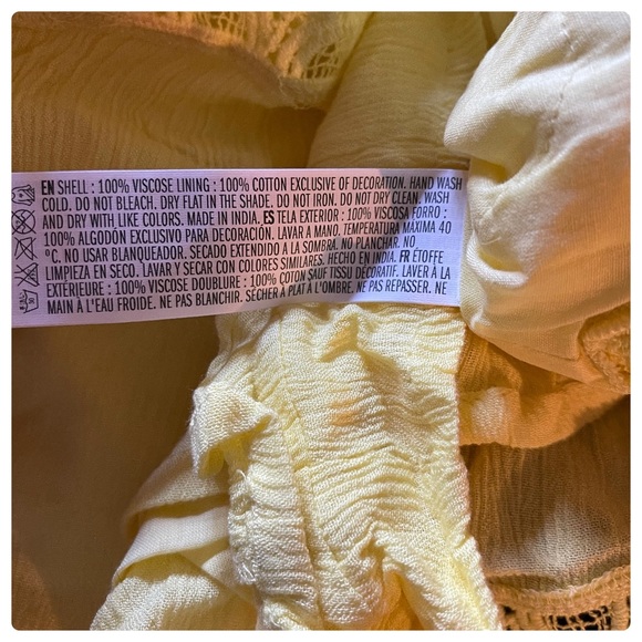 Forever 21 Yellow Crochet Viscose & Cotton Romper - Picture 3 of 3